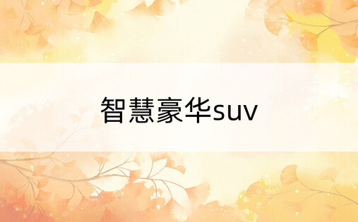 智慧豪华suv