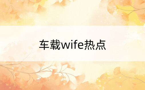 车载wife热点